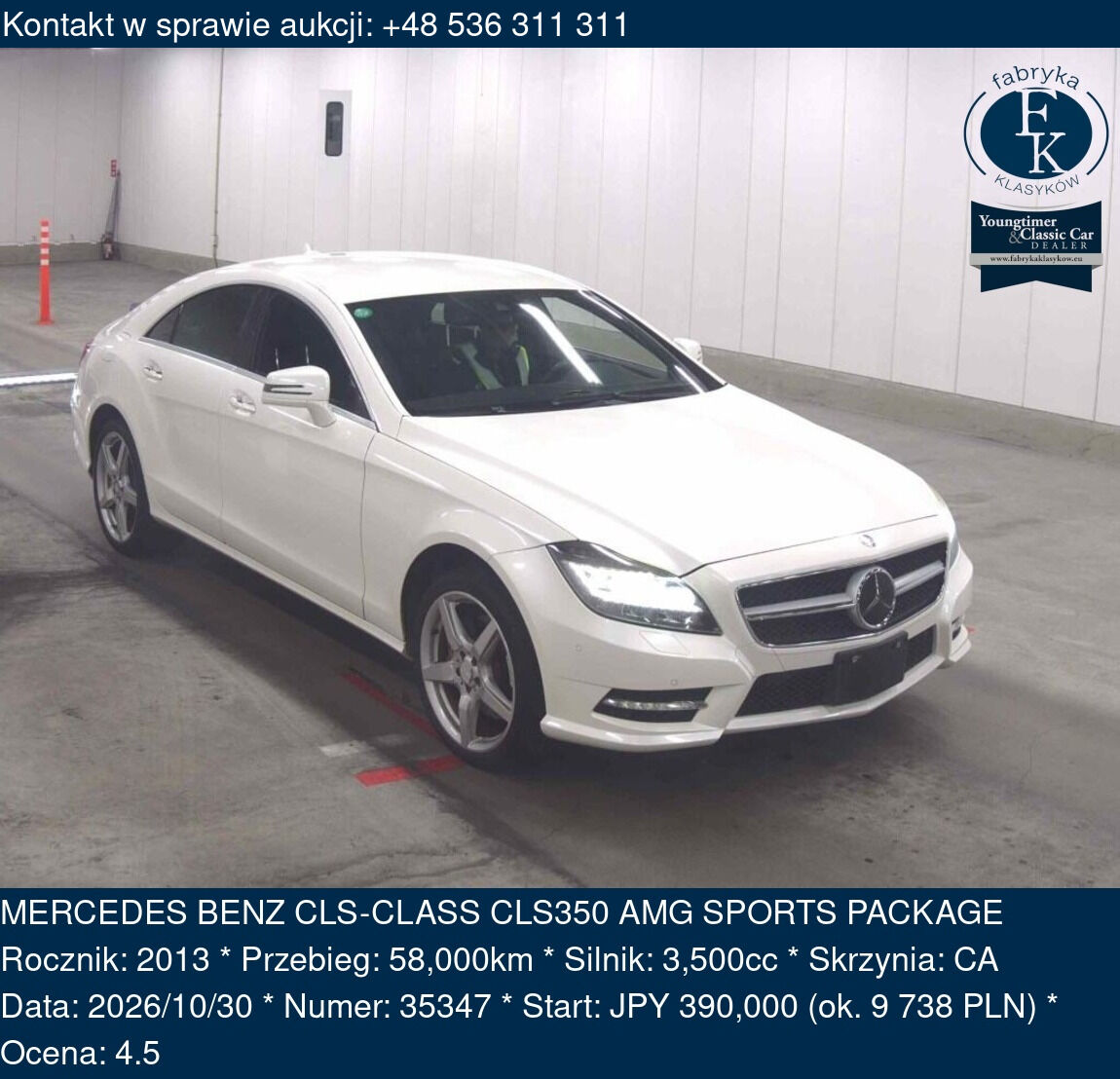 MERCEDES BENZ CLS-CLASS CLS350 AMG SPORTS PACKAGE 2013 - zdjęcie 2