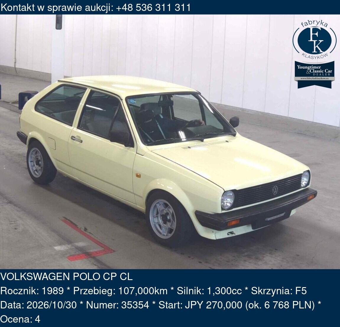VOLKSWAGEN POLO CP CL 1989 - zdjęcie 2