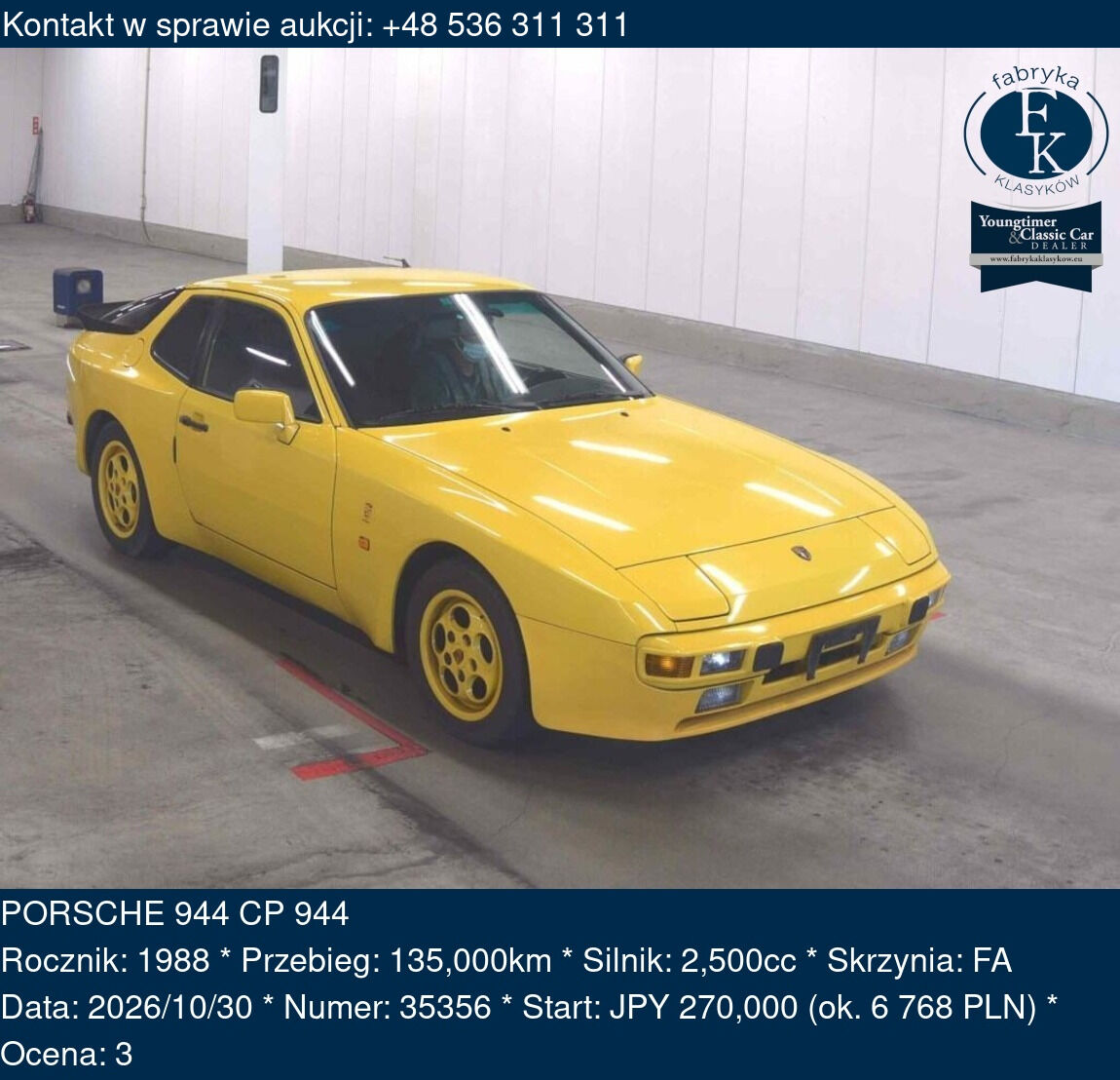 PORSCHE 944 CP 944 1988 - zdjęcie 2
