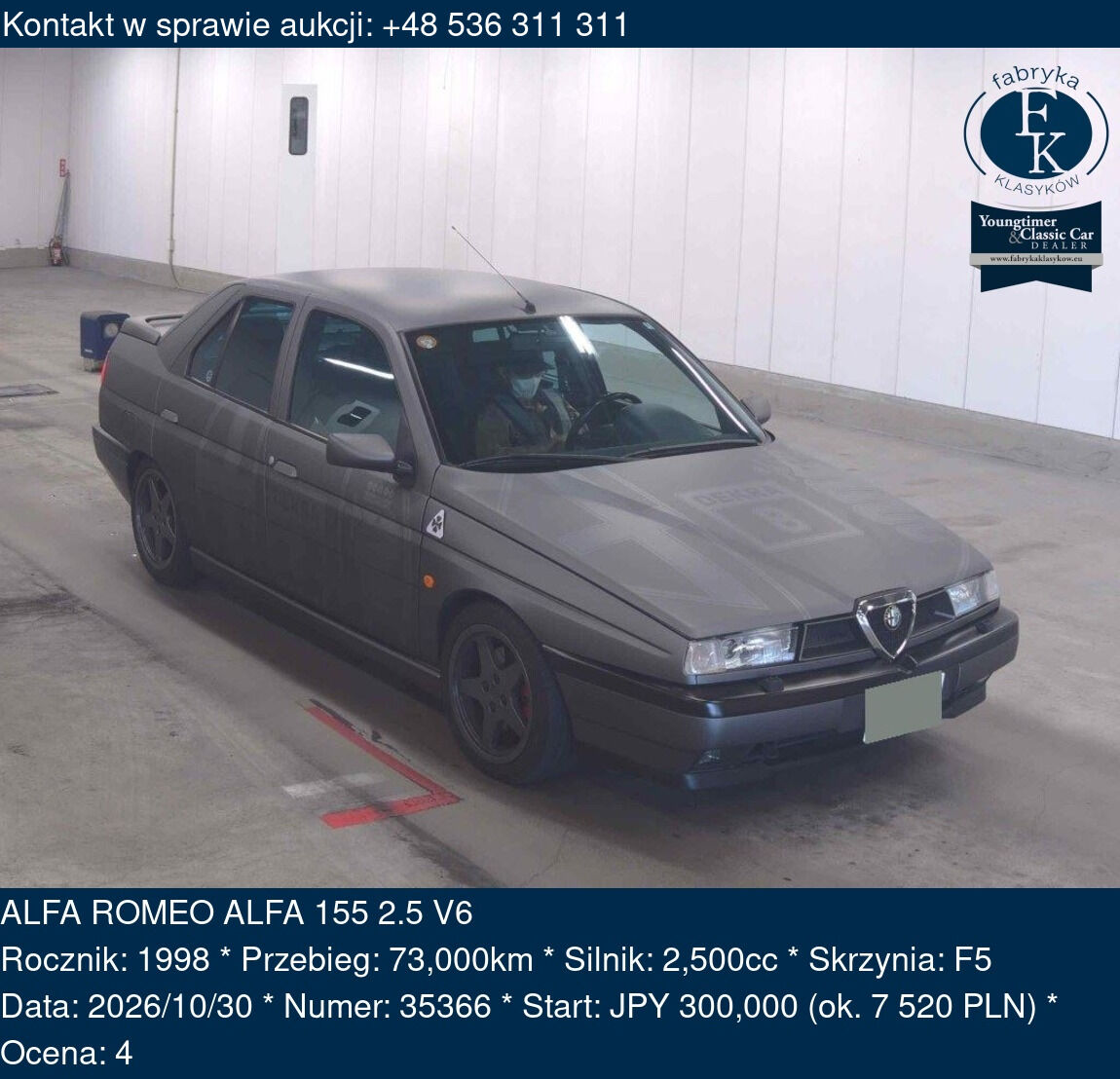 ALFA ROMEO ALFA 155 2.5 V6 1998 - zdjęcie 2