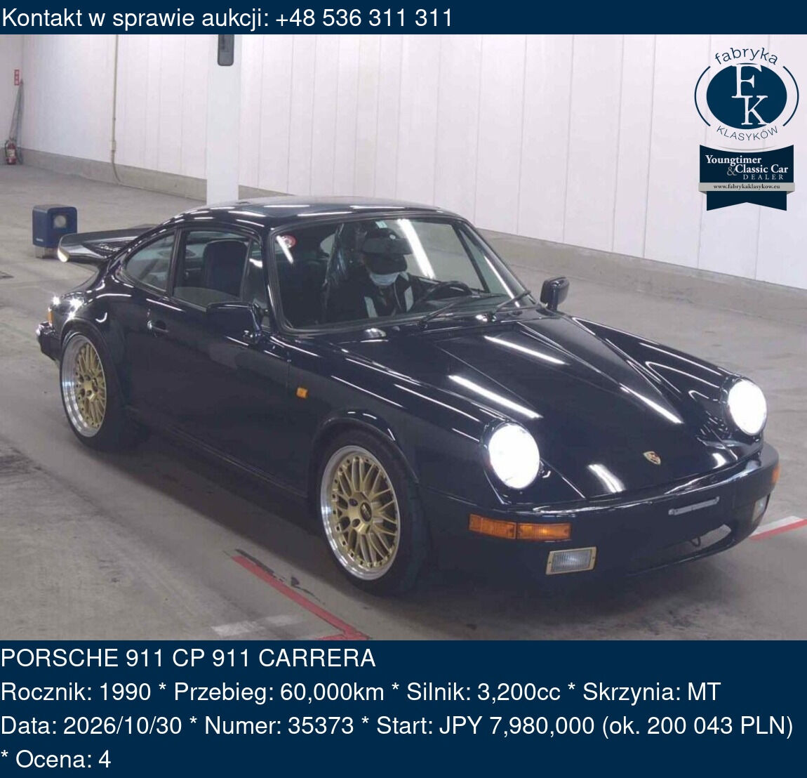 PORSCHE 911 CP 911 CARRERA 1990 - zdjęcie 2