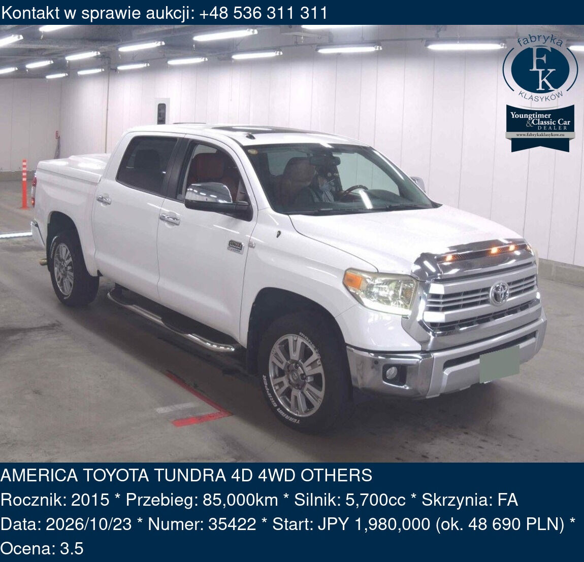 AMERICA TOYOTA TUNDRA 4D 4WD OTHERS 2015 - zdjęcie 2