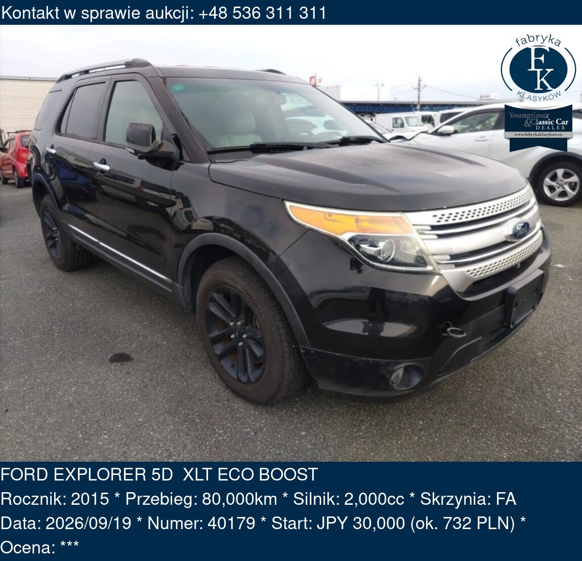 FORD EXPLORER 5D XLT ECO BOOST 2015 - zdjęcie 2