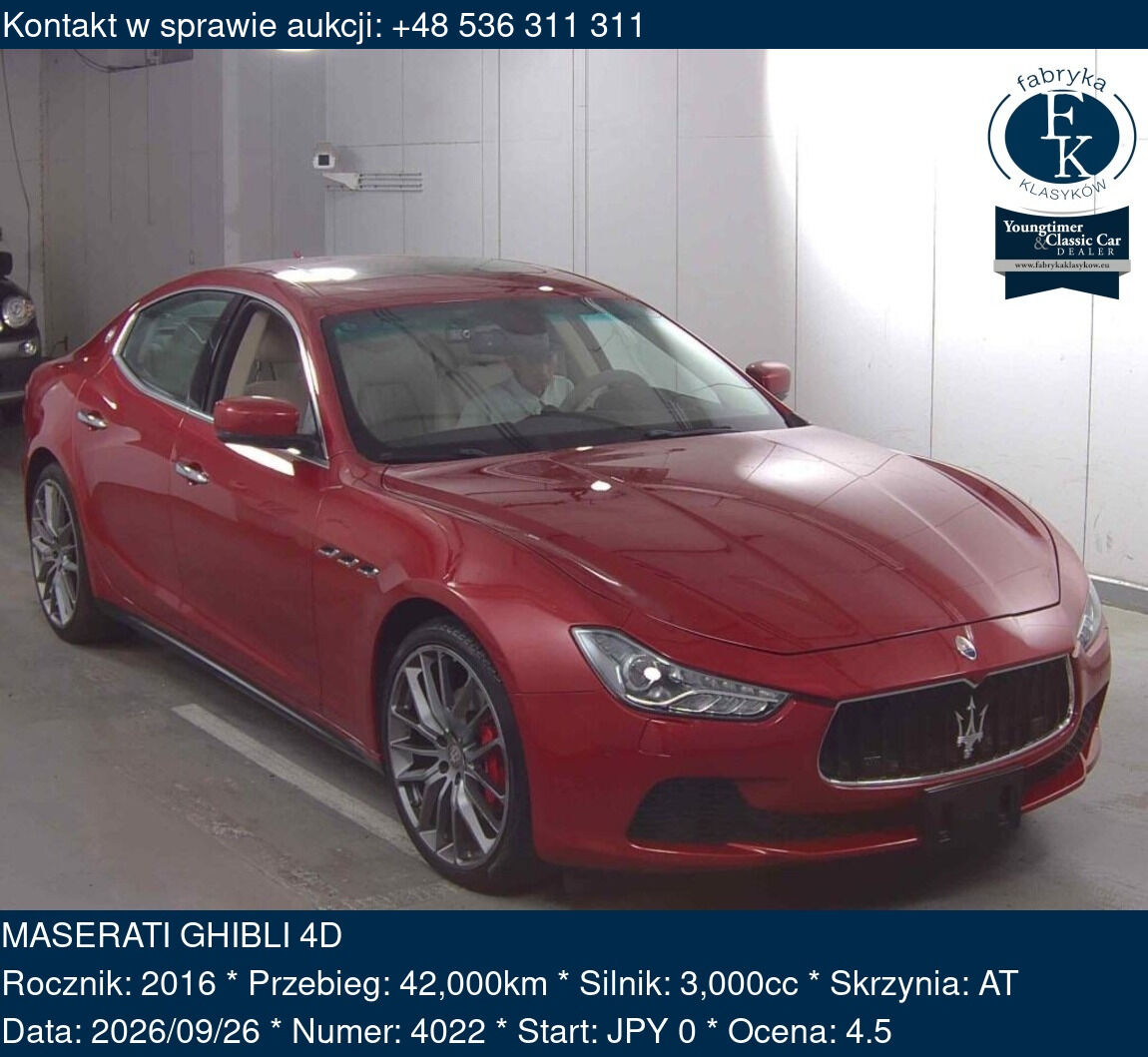 MASERATI GHIBLI 4D 2016 - zdjęcie 2