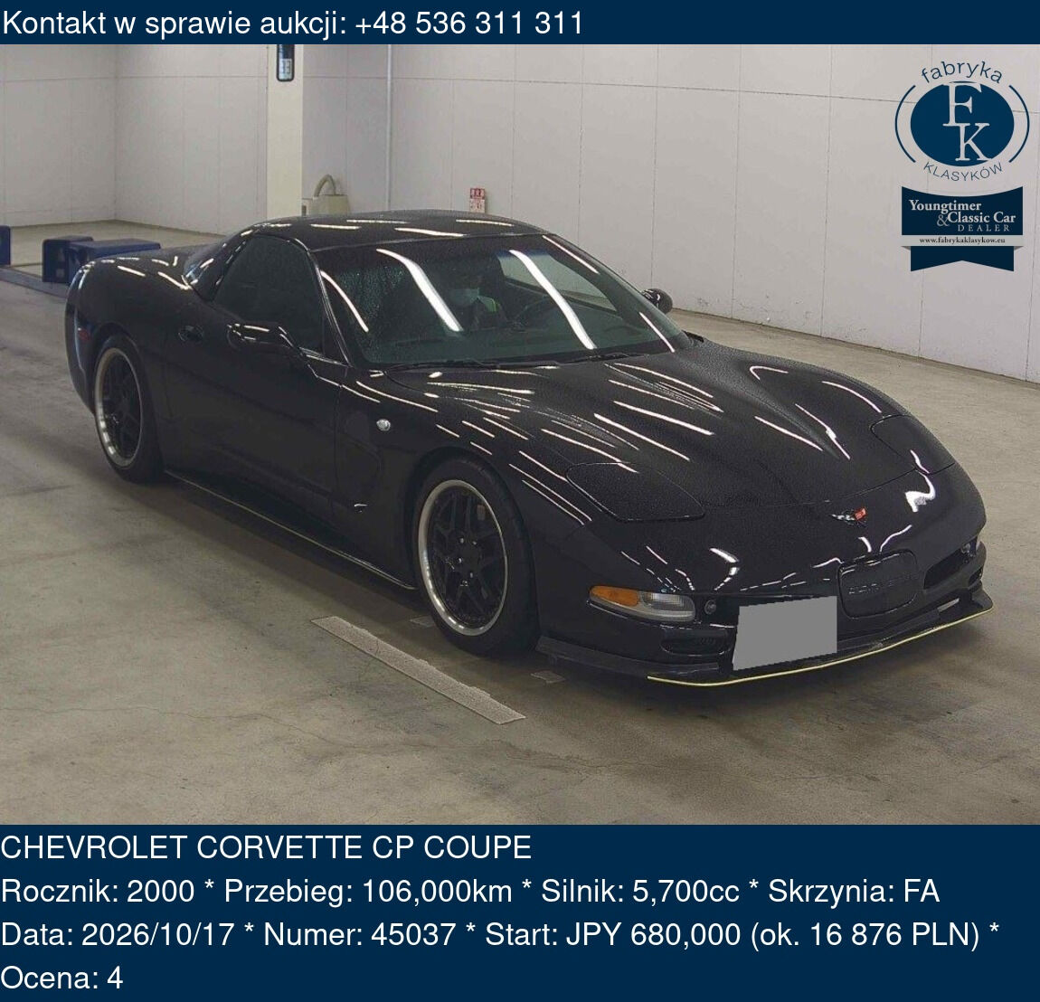 CHEVROLET CORVETTE CP COUPE 2000 - zdjęcie 2