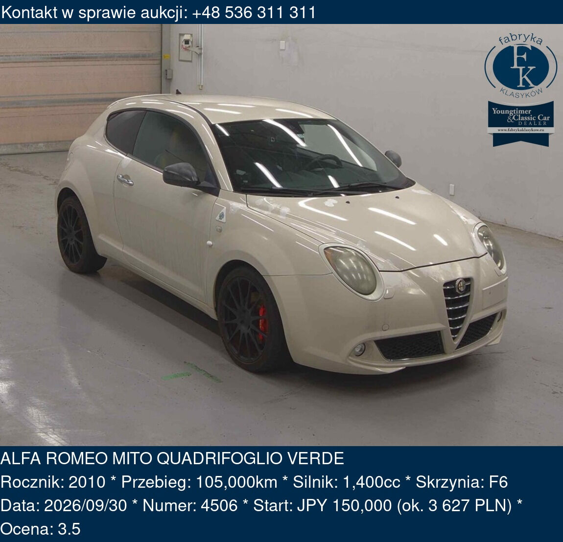 ALFA ROMEO MITO QUADRIFOGLIO VERDE 2010 - zdjęcie 2