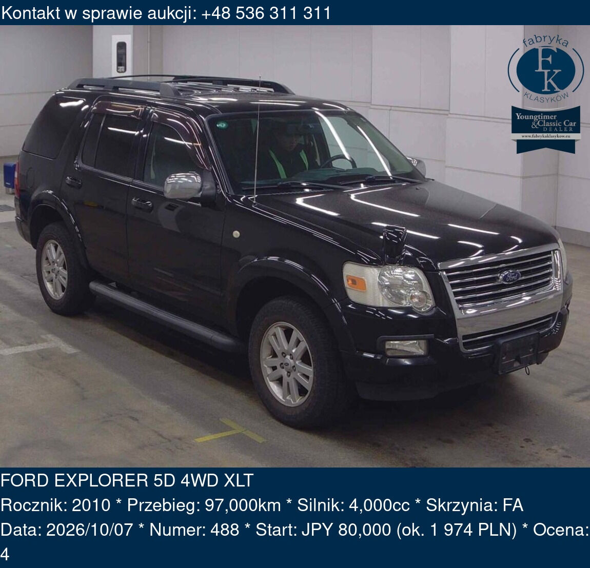 FORD EXPLORER 5D 4WD XLT 2010 - zdjęcie 2
