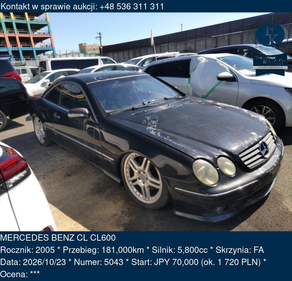 MERCEDES BENZ CL CL600 2005 - zdjęcie 2