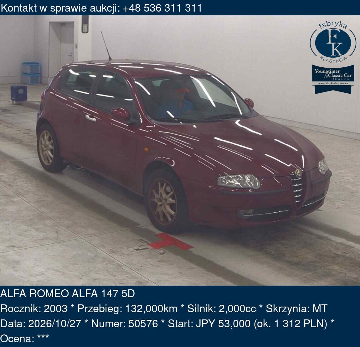 ALFA ROMEO ALFA 147 5D 2003 - zdjęcie 2