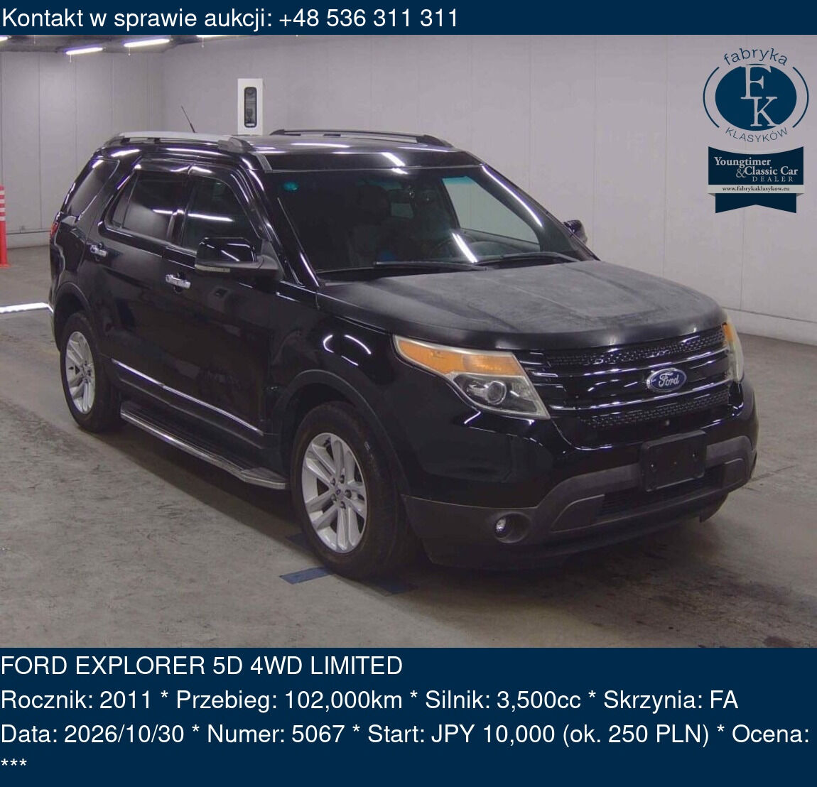 FORD EXPLORER 5D 4WD LIMITED 2011 - zdjęcie 2