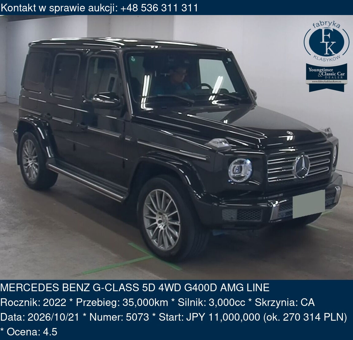 MERCEDES BENZ G-CLASS 5D 4WD G400D AMG LINE 2022 - zdjęcie 2