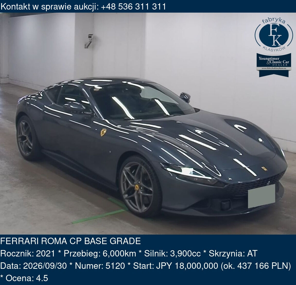 FERRARI ROMA CP BASE GRADE 2021 - zdjęcie 2
