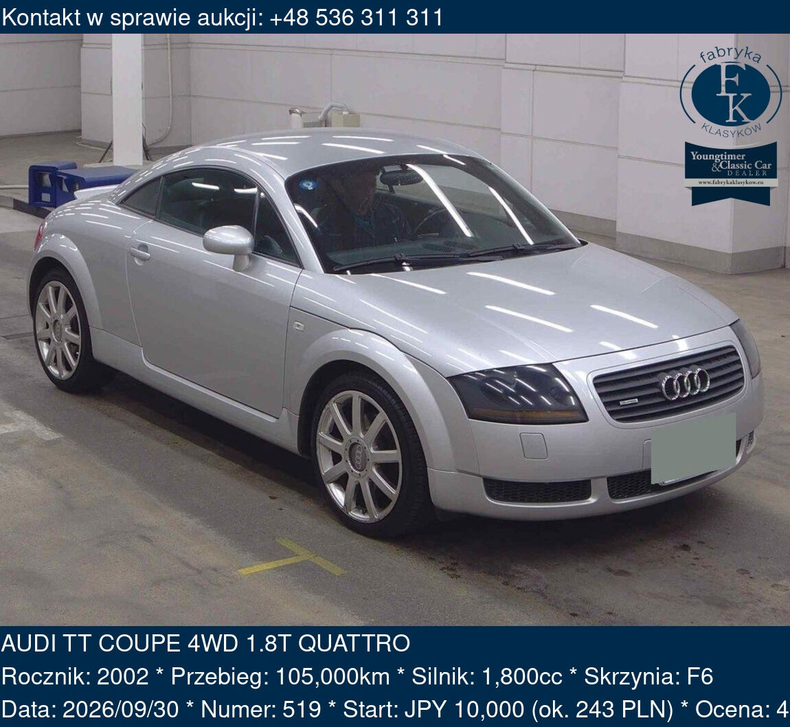 AUDI TT COUPE 4WD 1.8T QUATTRO 2002 - zdjęcie 2