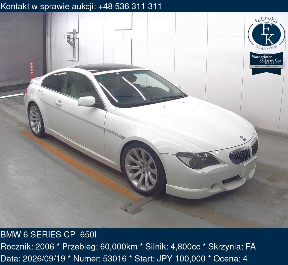 BMW 6 SERIES CP 650I 2006 - zdjęcie 2