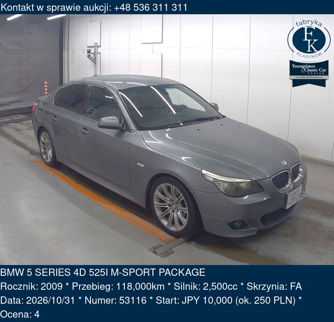 BMW 5 SERIES 4D 525I M-SPORT PACKAGE 2009 - zdjęcie 2