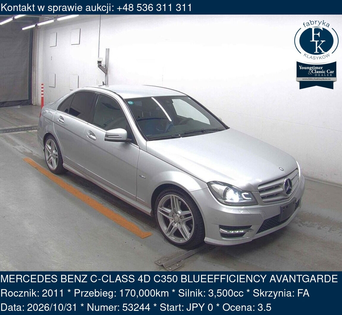 MERCEDES BENZ C-CLASS 4D C350 BLUEEFFICIENCY AVANTGARDE 2011 - zdjęcie 2
