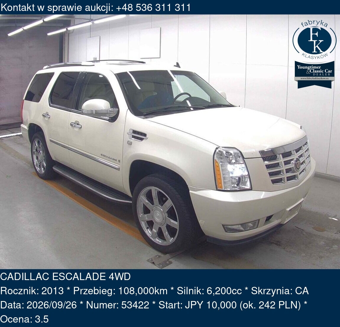 CADILLAC ESCALADE 4WD 2013 - zdjęcie 2