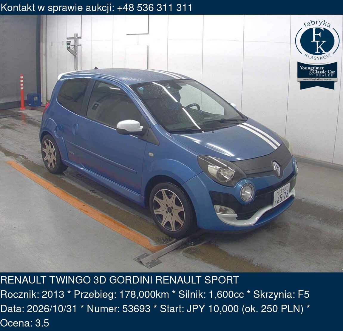 RENAULT TWINGO 3D GORDINI RENAULT SPORT 2013 - zdjęcie 2