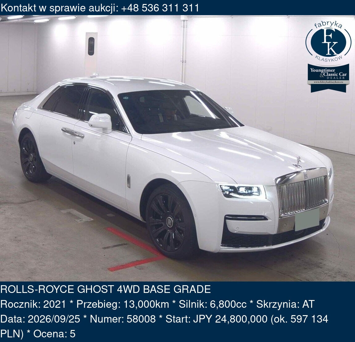 ROLLS-ROYCE GHOST 4WD BASE GRADE 2021 - zdjęcie 2