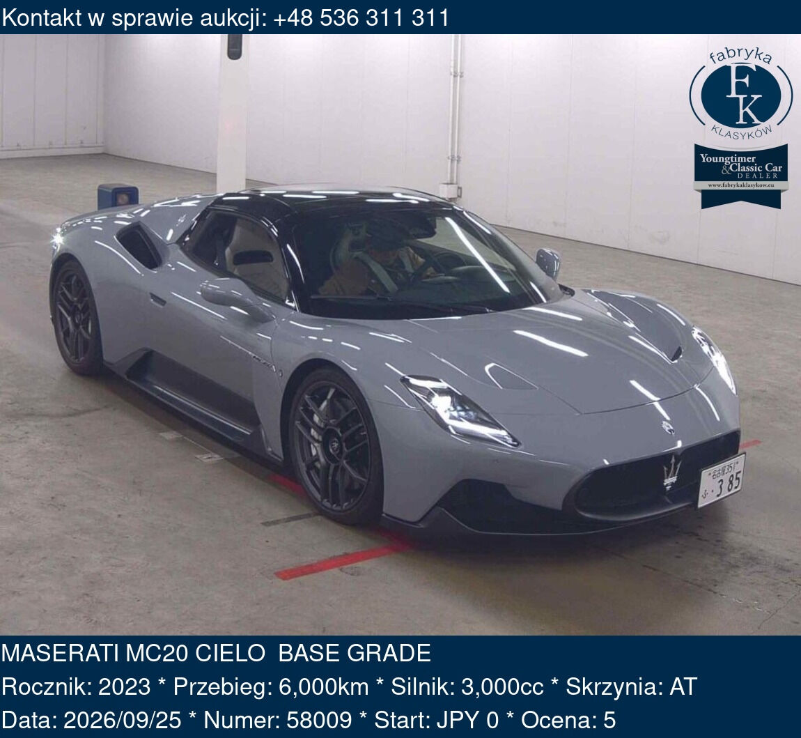 MASERATI MC20 CIELO BASE GRADE 2023 - zdjęcie 2