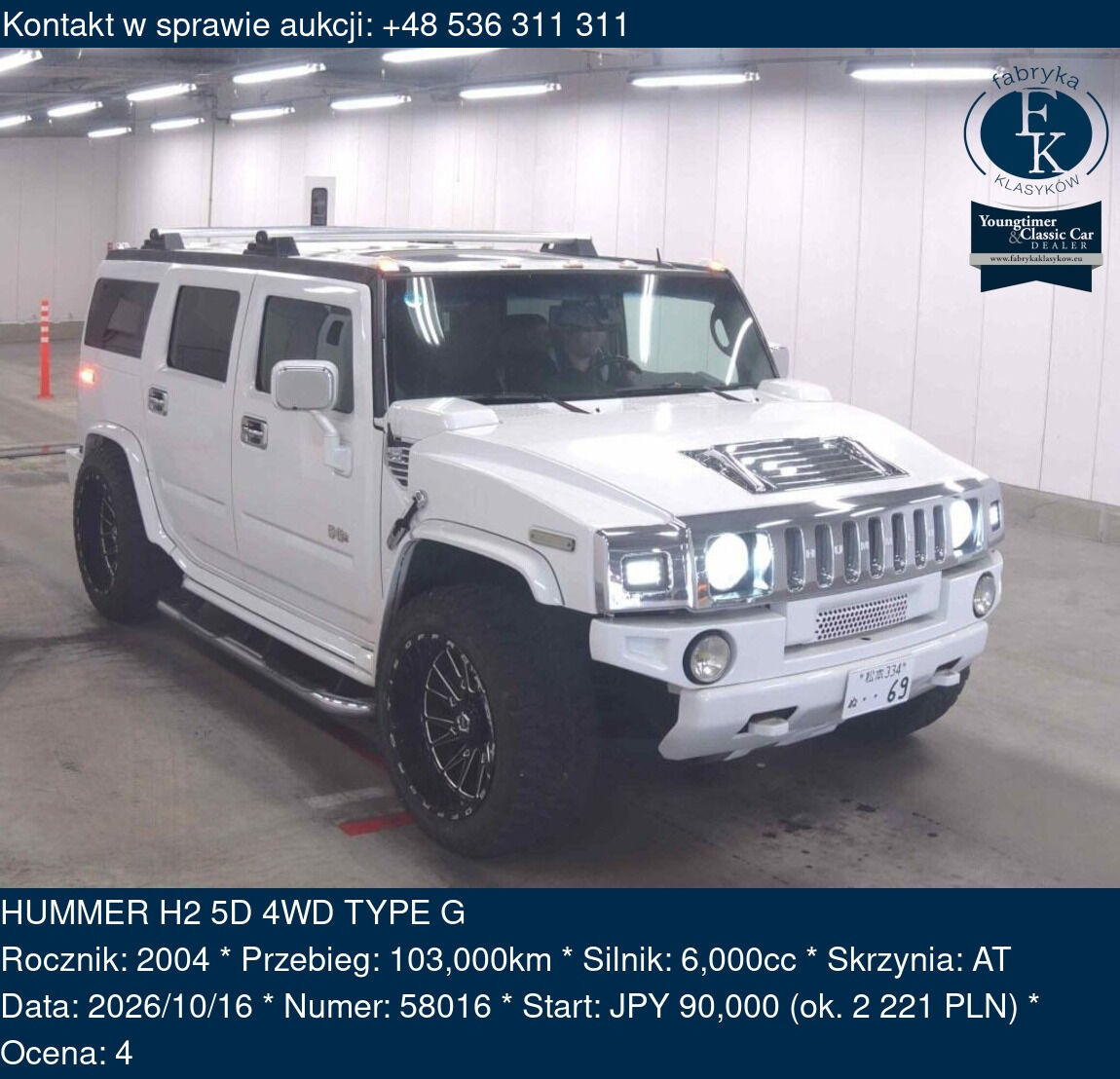 HUMMER H2 5D 4WD TYPE G 2004 - zdjęcie 2