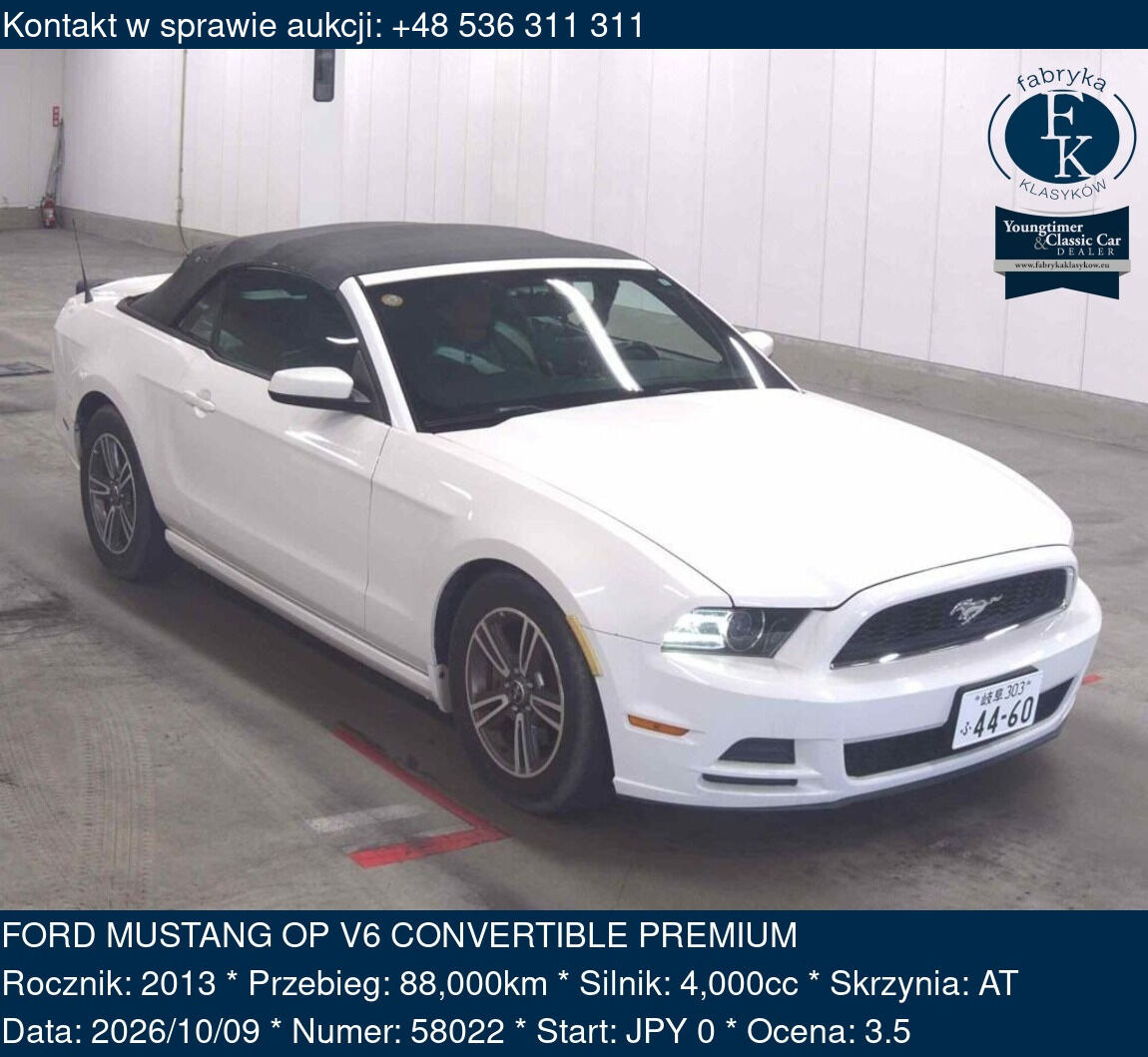 FORD MUSTANG OP V6 CONVERTIBLE PREMIUM 2013 - zdjęcie 2