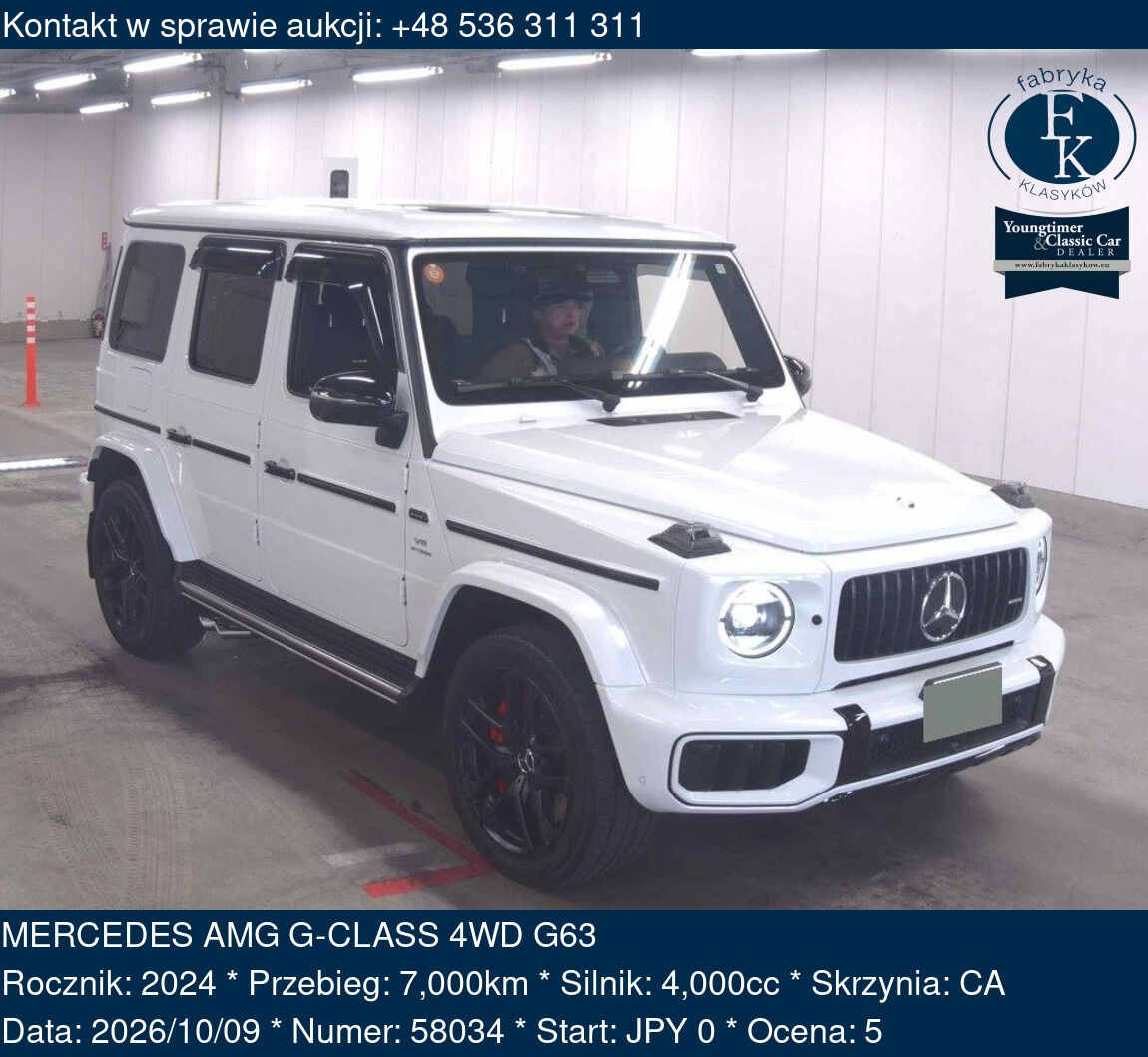 MERCEDES AMG G-CLASS 4WD G63 2024 - zdjęcie 2