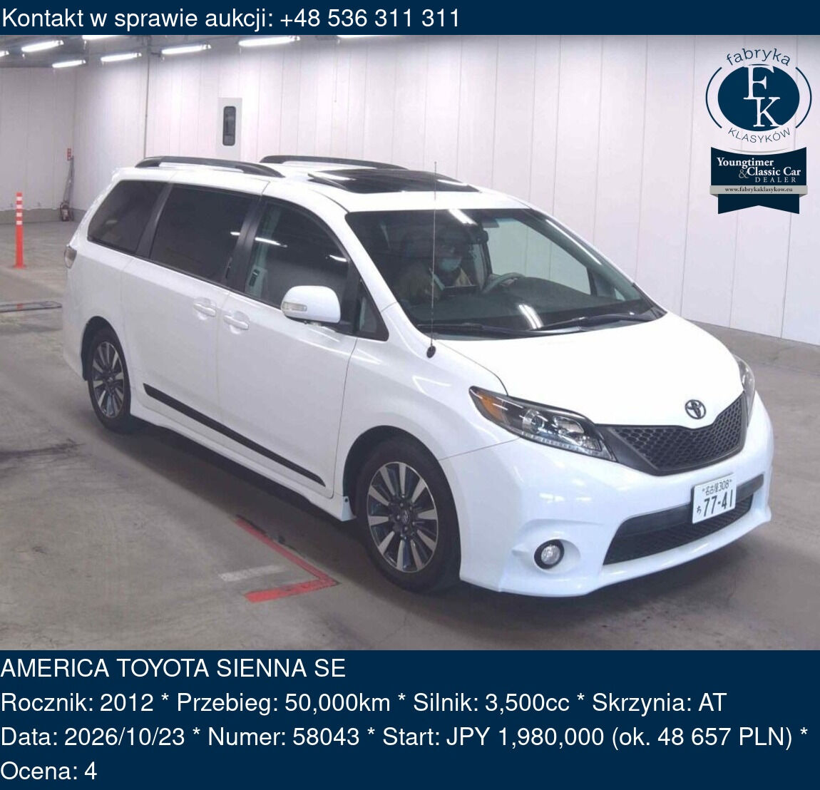 AMERICA TOYOTA SIENNA SE 2012 - zdjęcie 2
