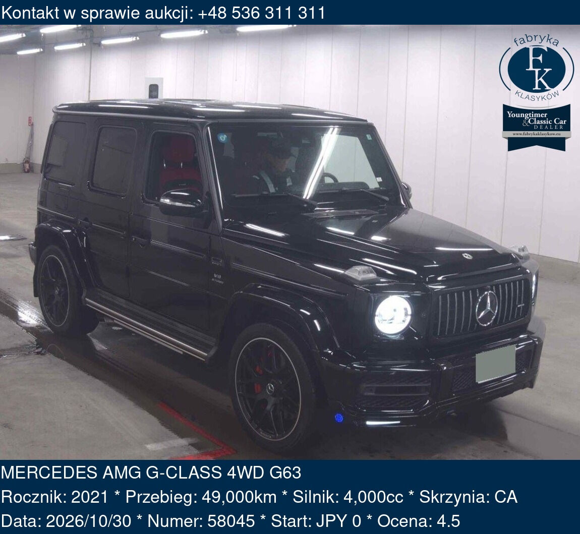 MERCEDES AMG G-CLASS 4WD G63 2021 - zdjęcie 2