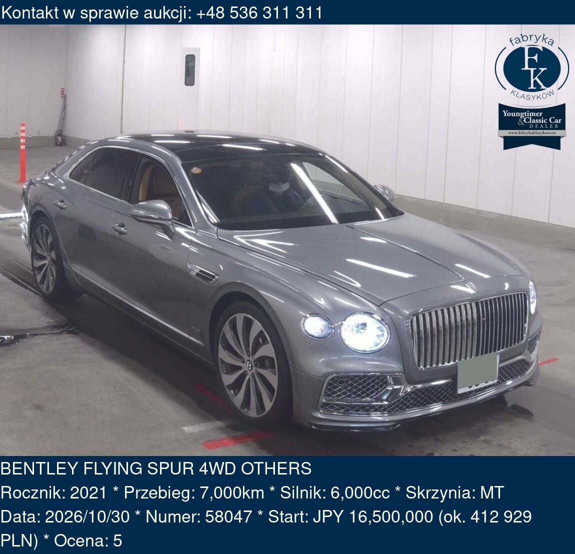 BENTLEY FLYING SPUR 4WD OTHERS 2021 - zdjęcie 2