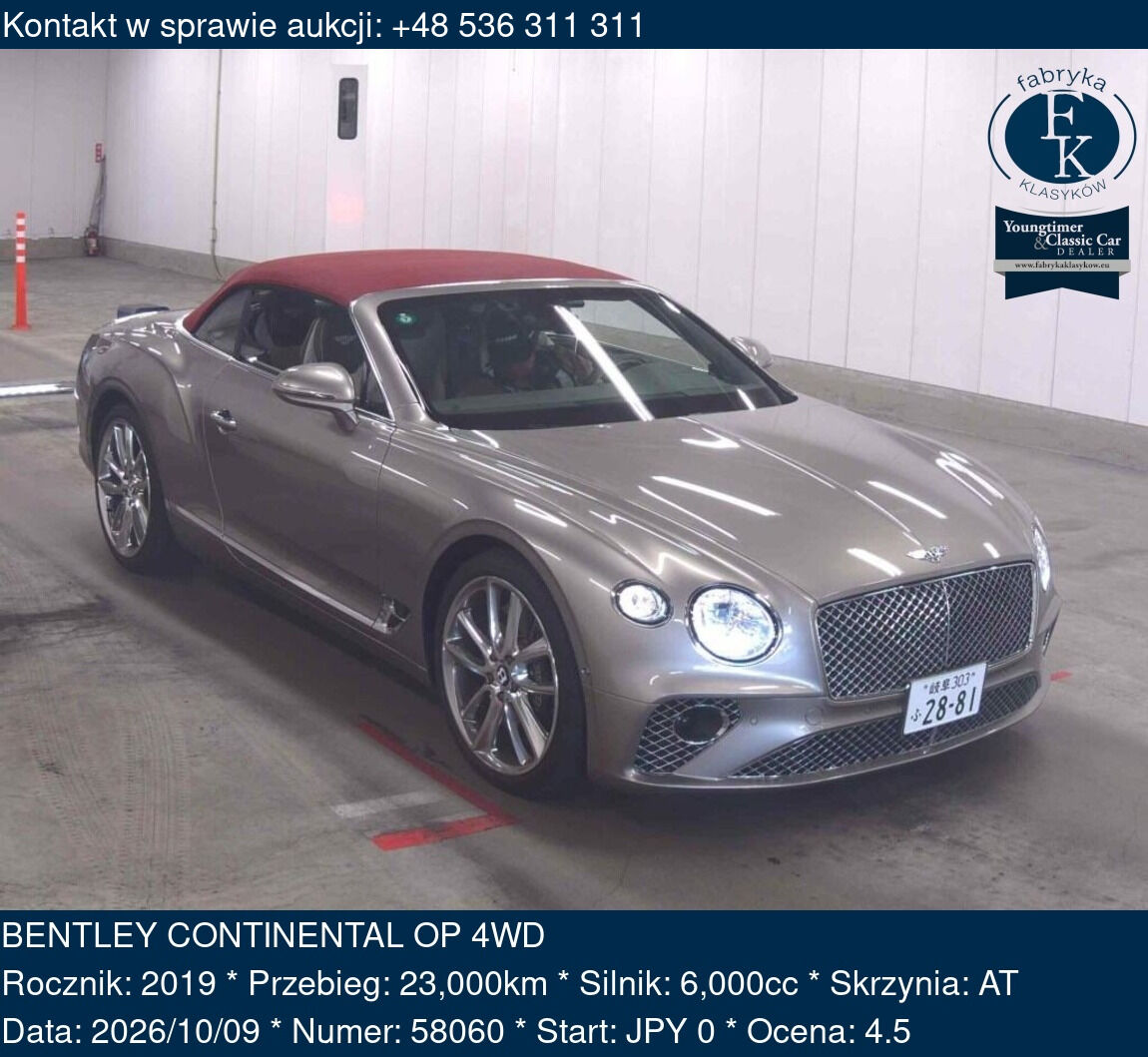 BENTLEY CONTINENTAL OP 4WD 2019 - zdjęcie 2