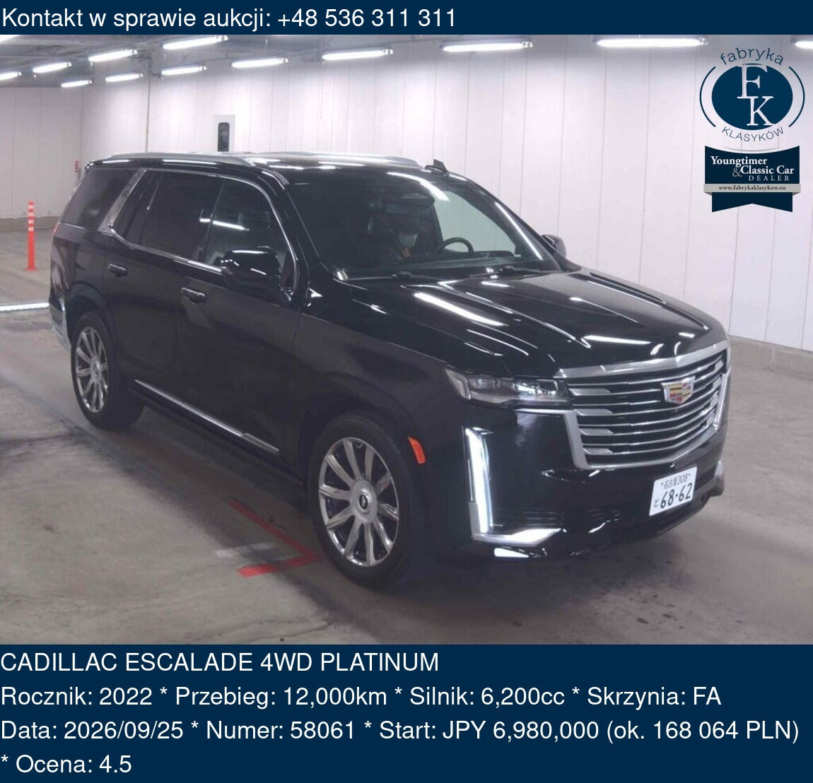 CADILLAC ESCALADE 4WD PLATINUM 2022 - zdjęcie 2