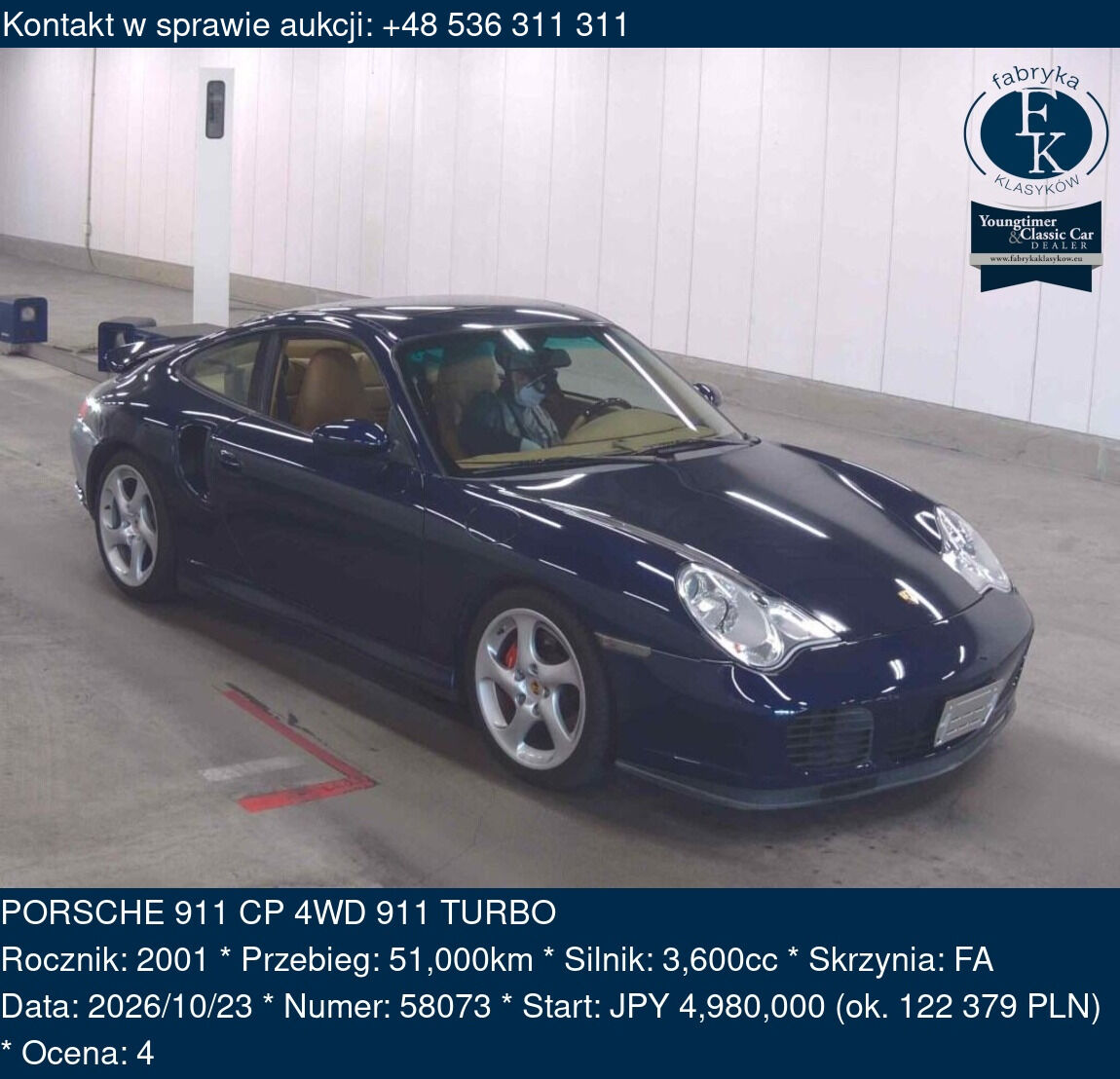 PORSCHE 911 CP 4WD 911 TURBO 2001 - zdjęcie 2
