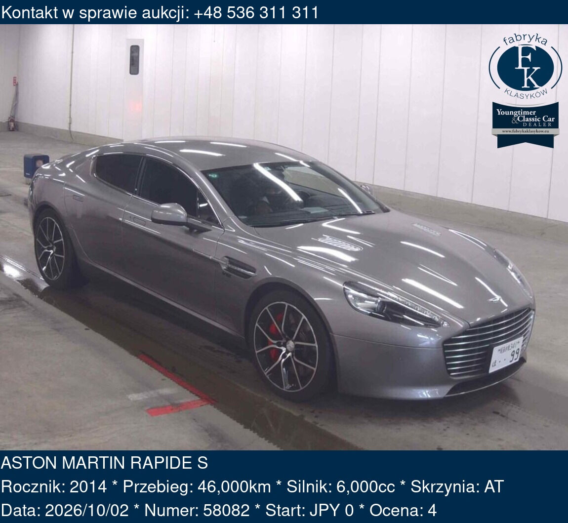ASTON MARTIN RAPIDE S 2014 - zdjęcie 2
