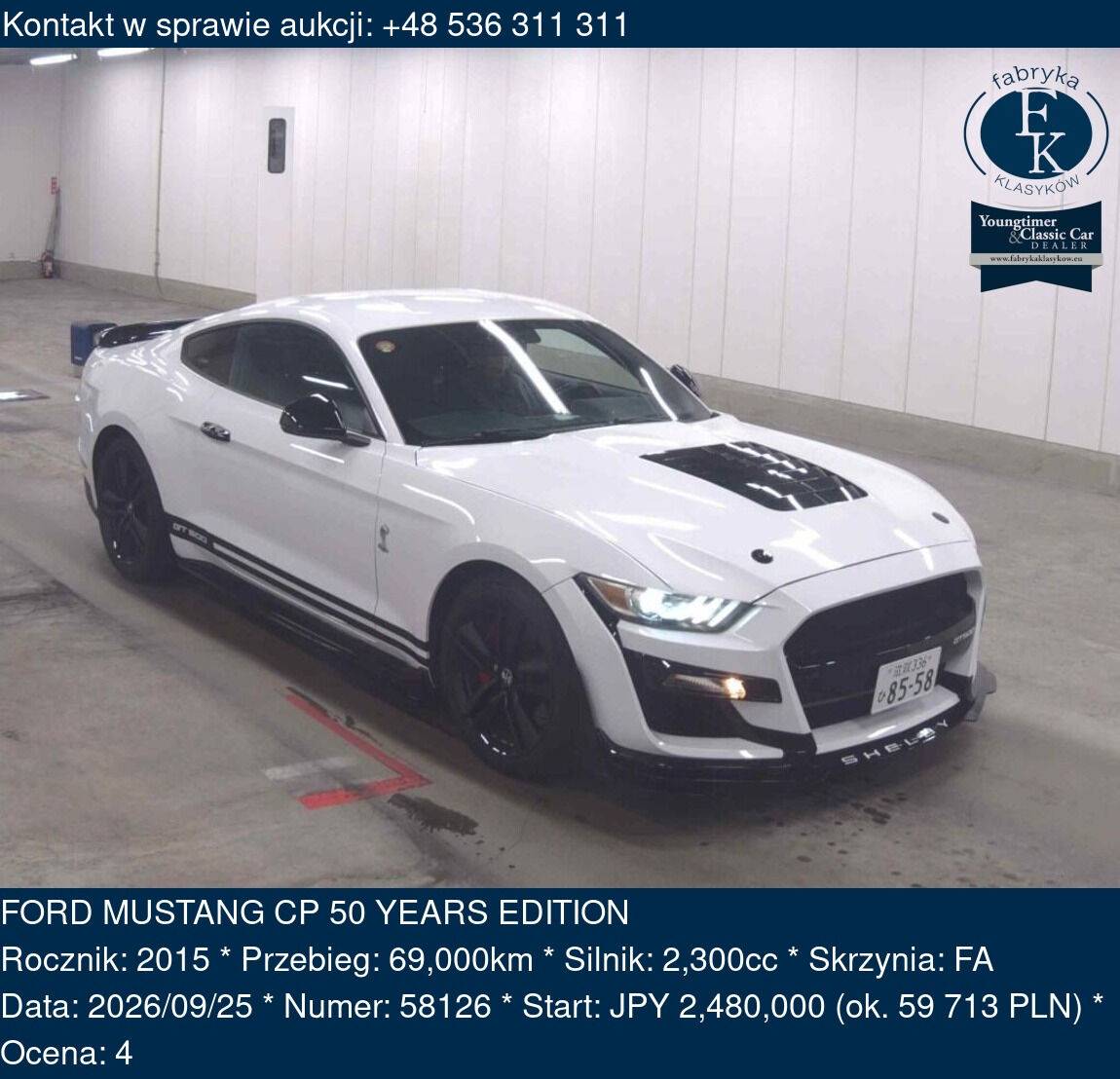 FORD MUSTANG CP 50 YEARS EDITION 2015 - zdjęcie 2
