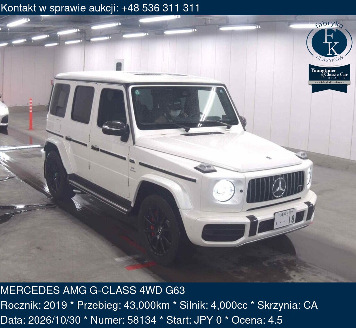 MERCEDES AMG G-CLASS 4WD G63 2019 - zdjęcie 2