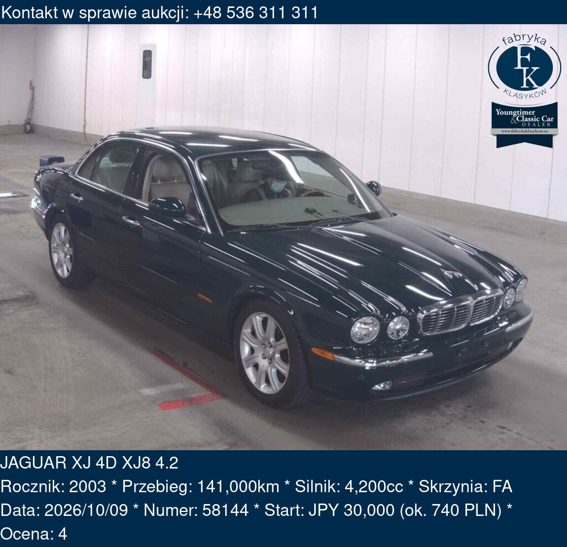 JAGUAR XJ 4D XJ8 4.2 2003 - zdjęcie 2