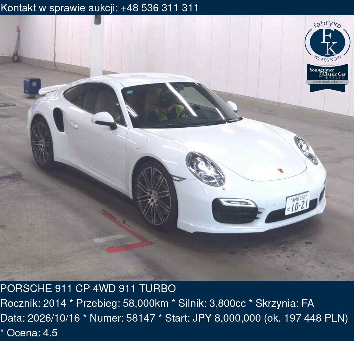 PORSCHE 911 CP 4WD 911 TURBO 2014 - zdjęcie 2