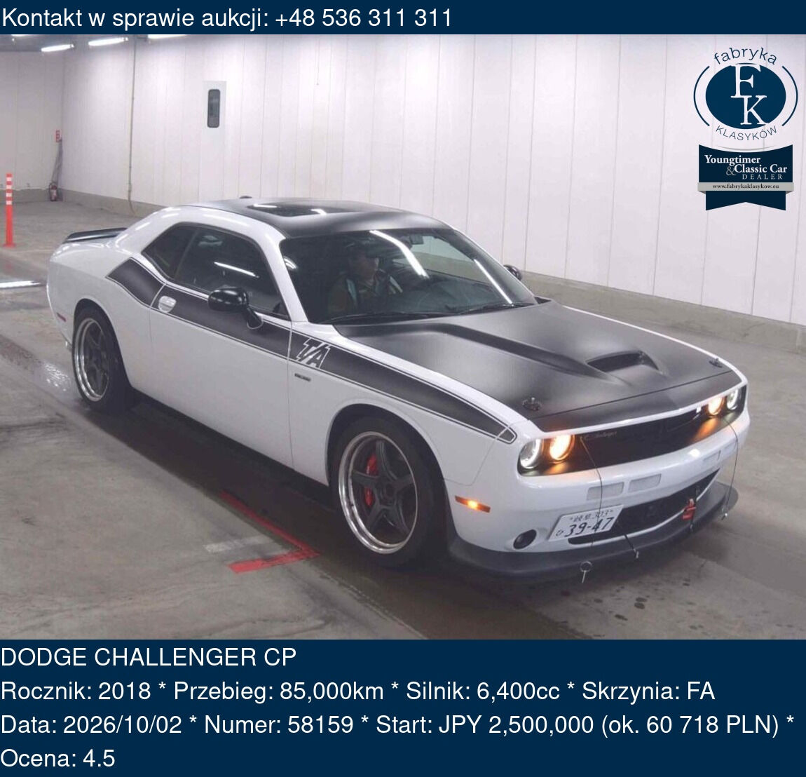 DODGE CHALLENGER CP 2018 - zdjęcie 2