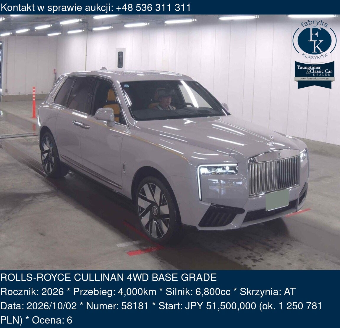 ROLLS-ROYCE CULLINAN 4WD BASE GRADE 2026 - zdjęcie 2