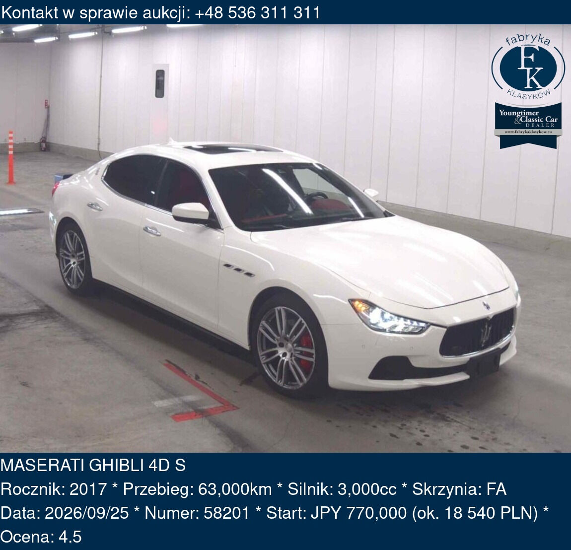 MASERATI GHIBLI 4D S 2017 - zdjęcie 2
