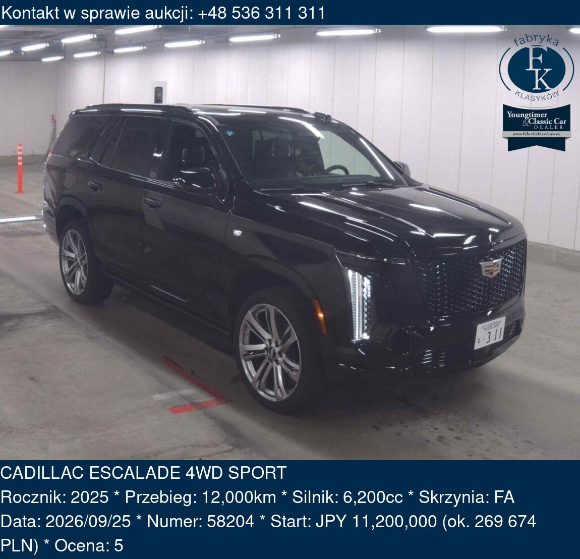 CADILLAC ESCALADE 4WD SPORT 2025 - zdjęcie 2