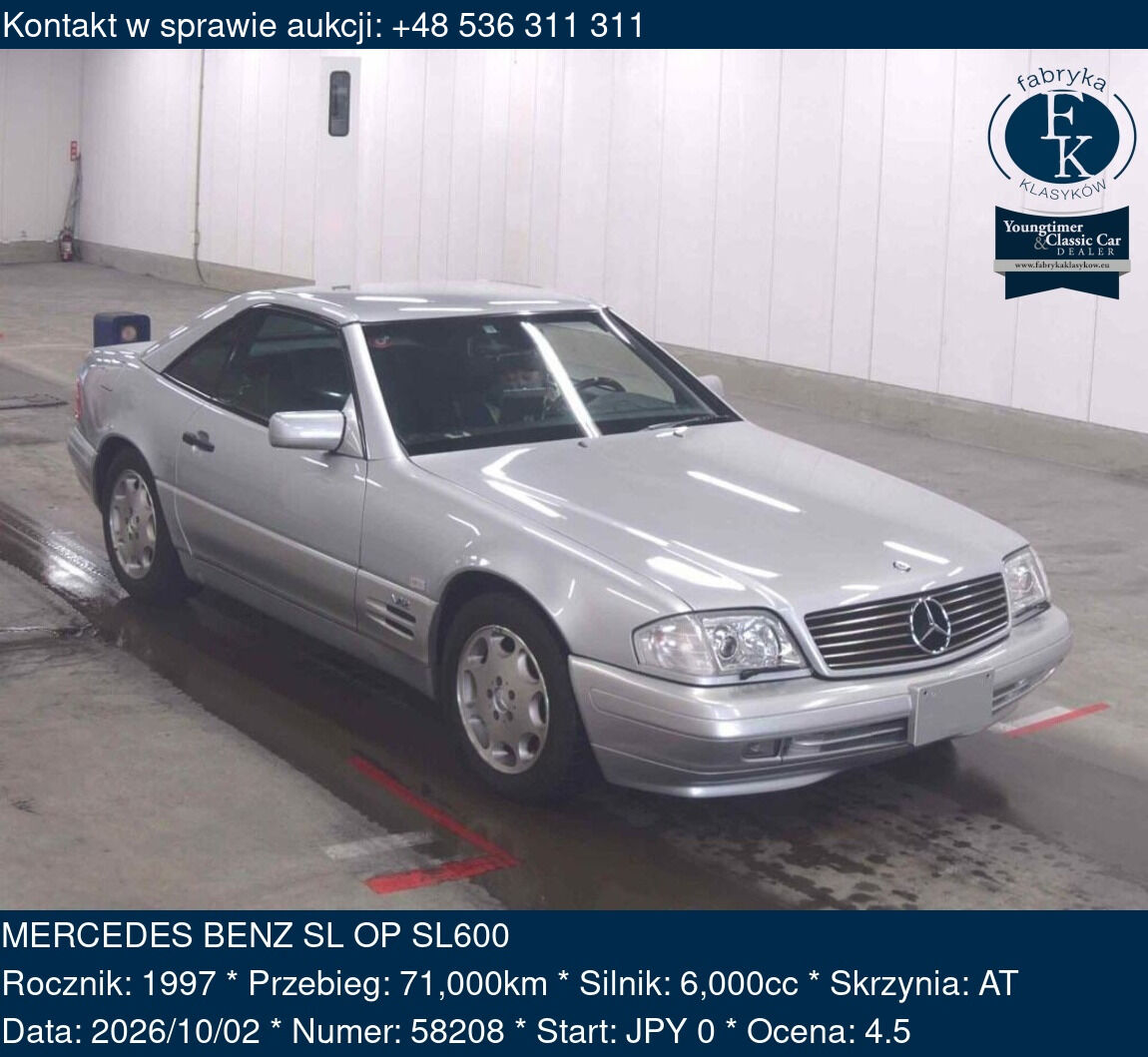 MERCEDES BENZ SL OP SL600 1997 - zdjęcie 2