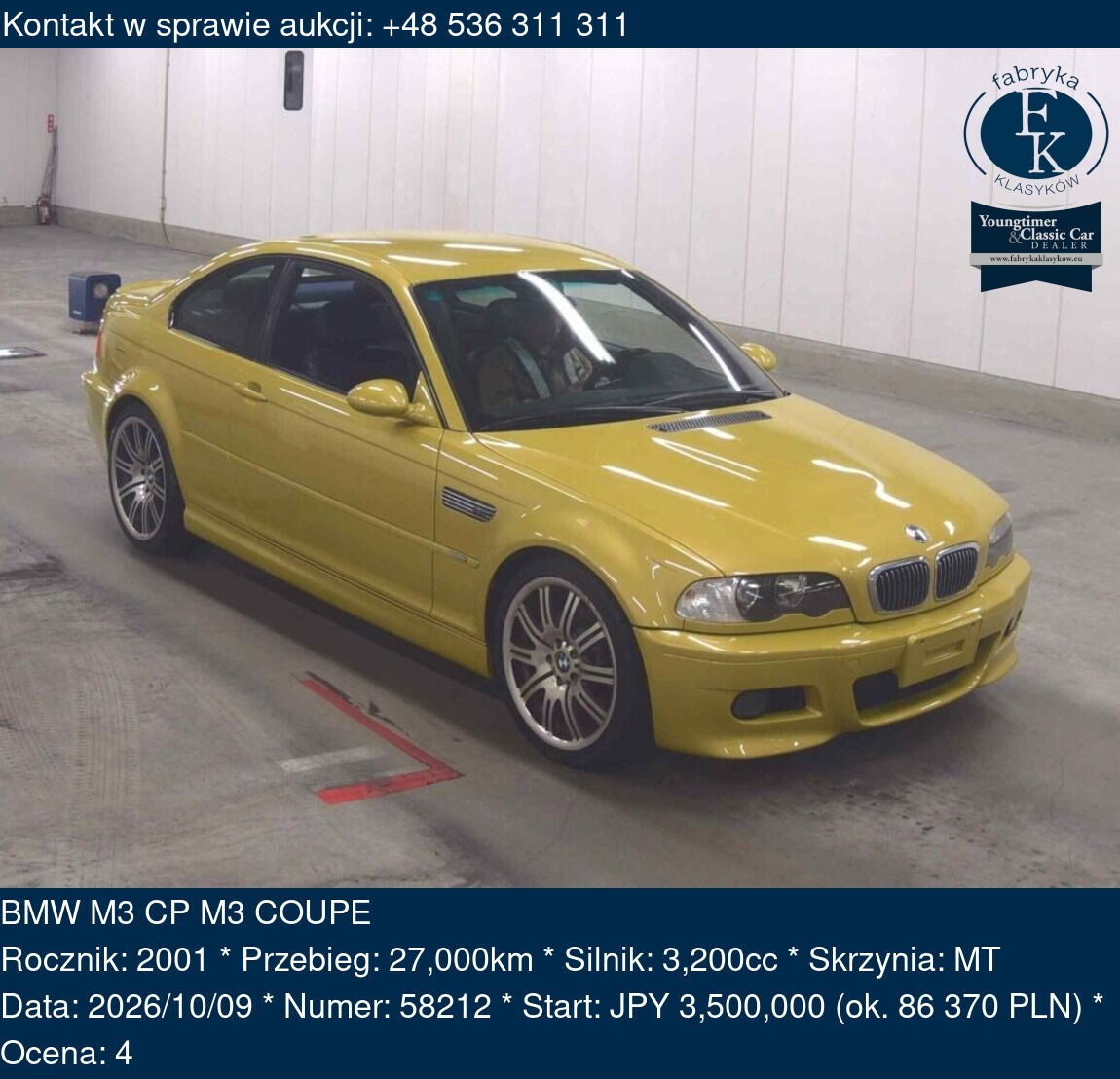 BMW M3 CP M3 COUPE 2001 - zdjęcie 2