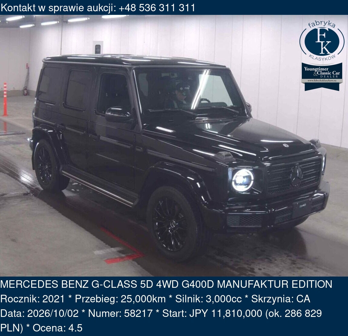 MERCEDES BENZ G-CLASS 5D 4WD G400D MANUFAKTUR EDITION 2021 - zdjęcie 2