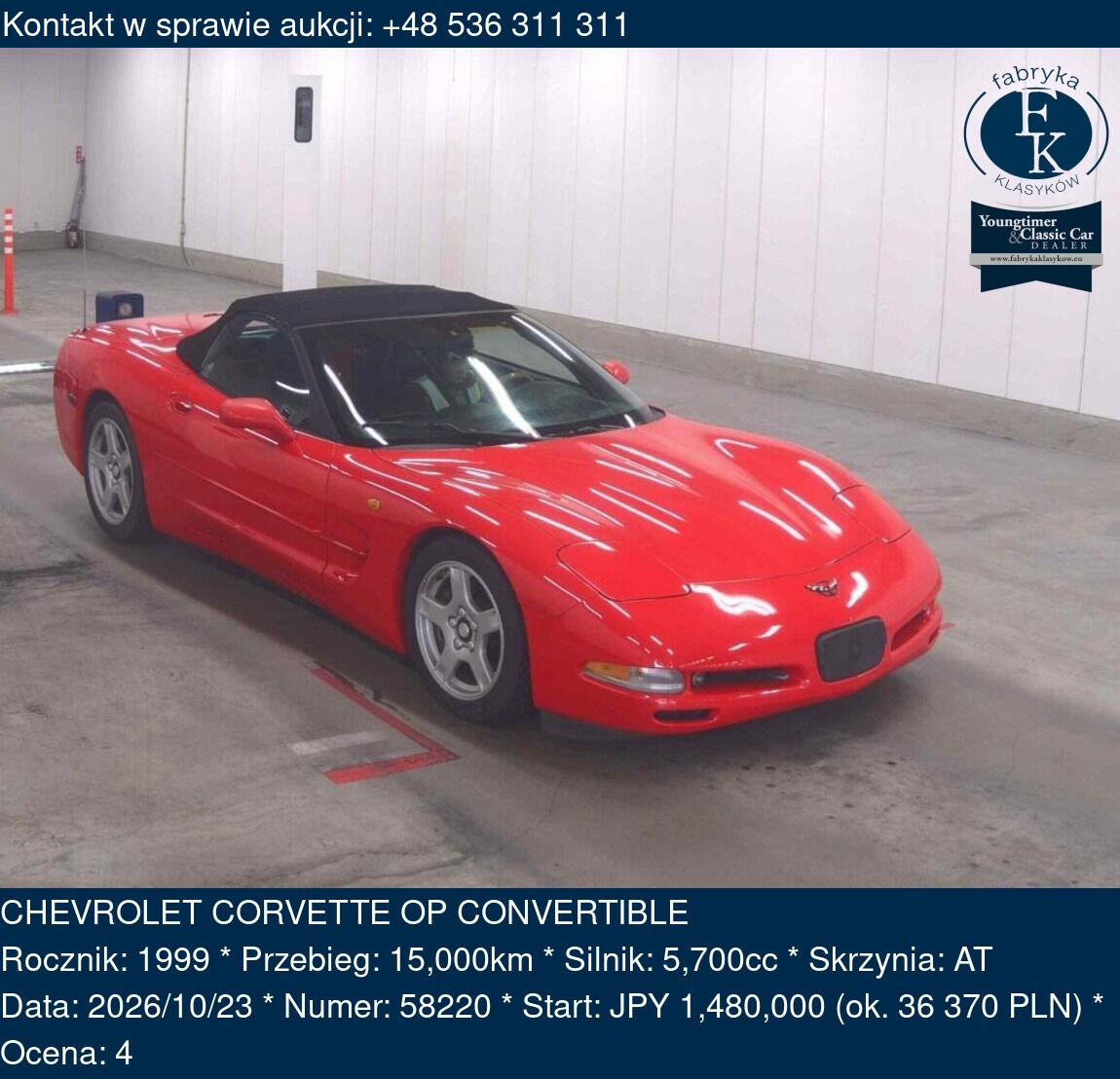 CHEVROLET CORVETTE OP CONVERTIBLE 1999 - zdjęcie 2