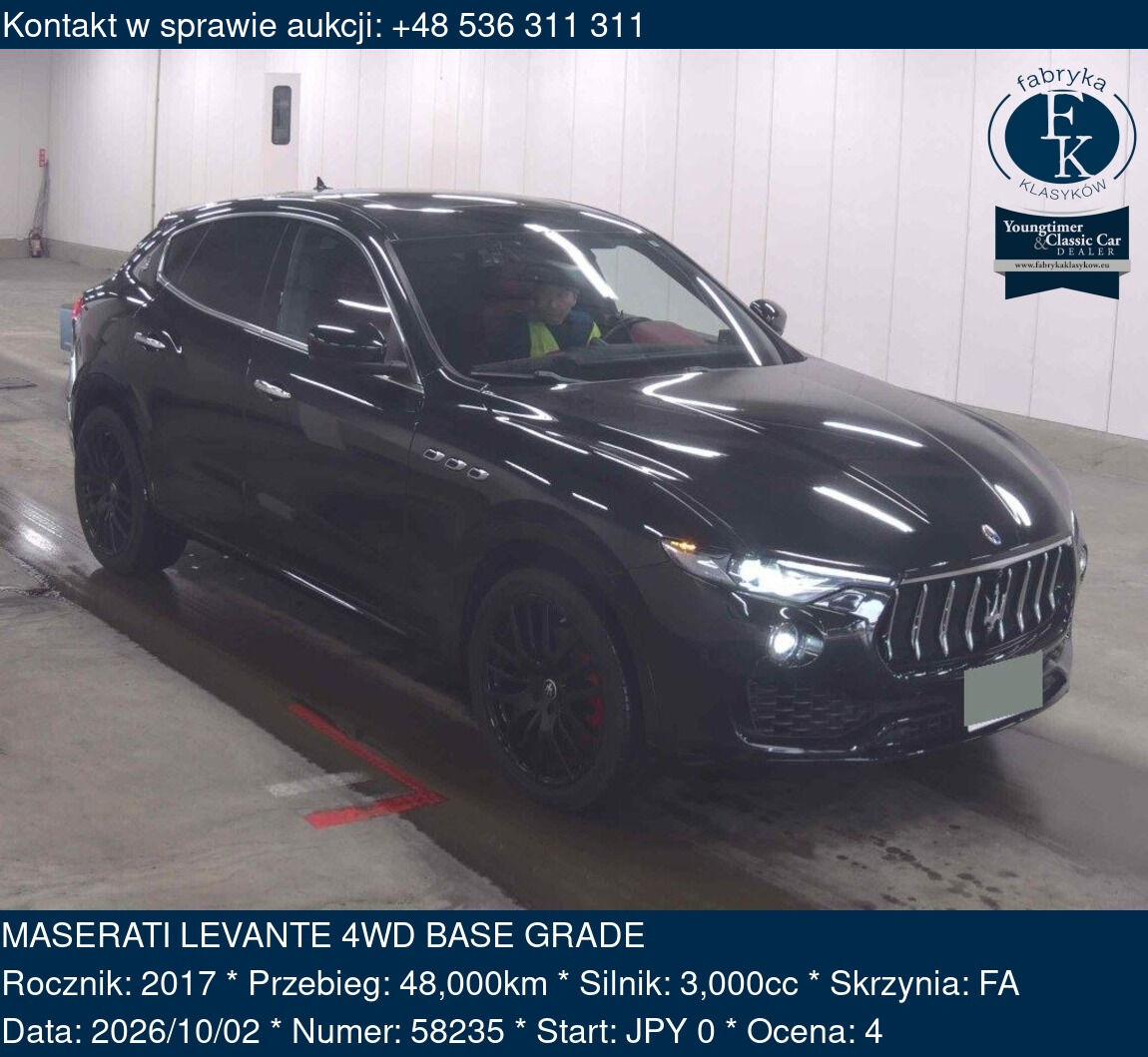 MASERATI LEVANTE 4WD BASE GRADE 2017 - zdjęcie 2