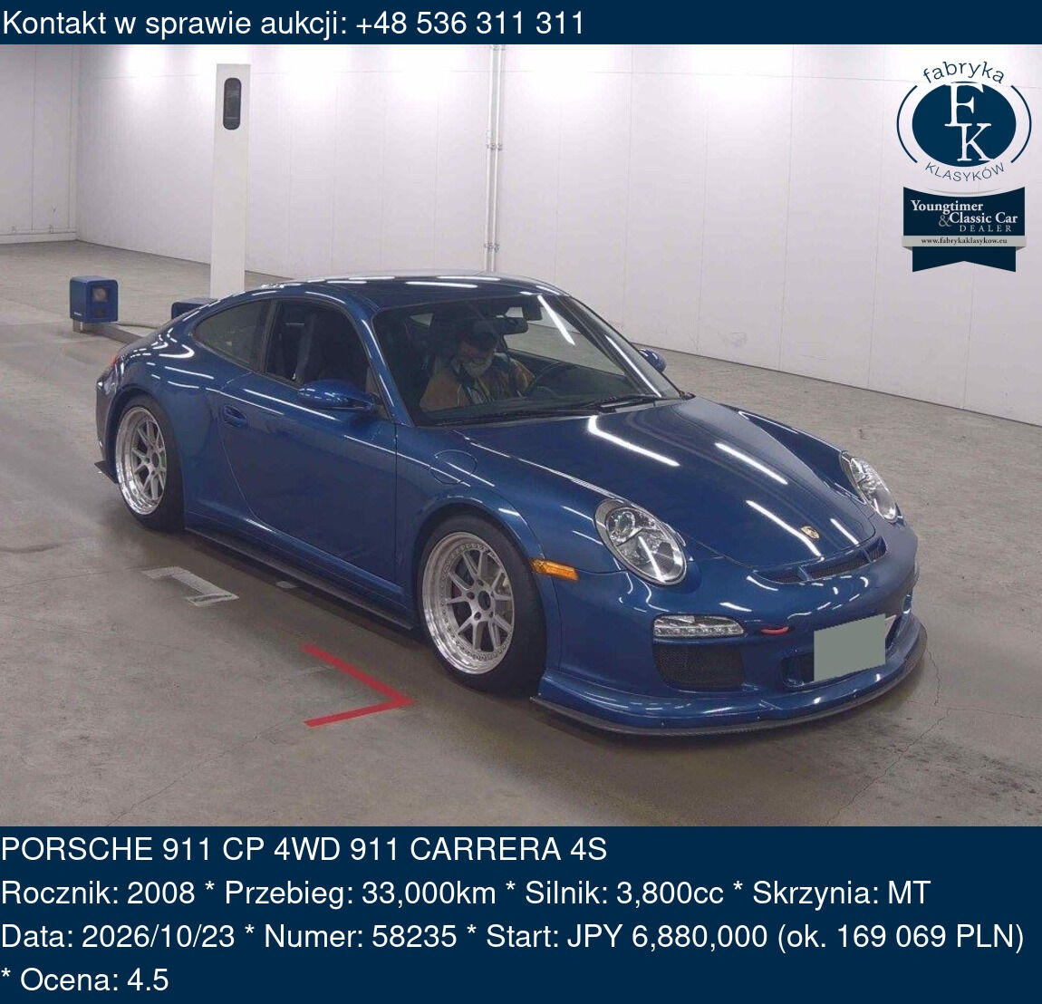 PORSCHE 911 CP 4WD 911 CARRERA 4S 2008 - zdjęcie 2