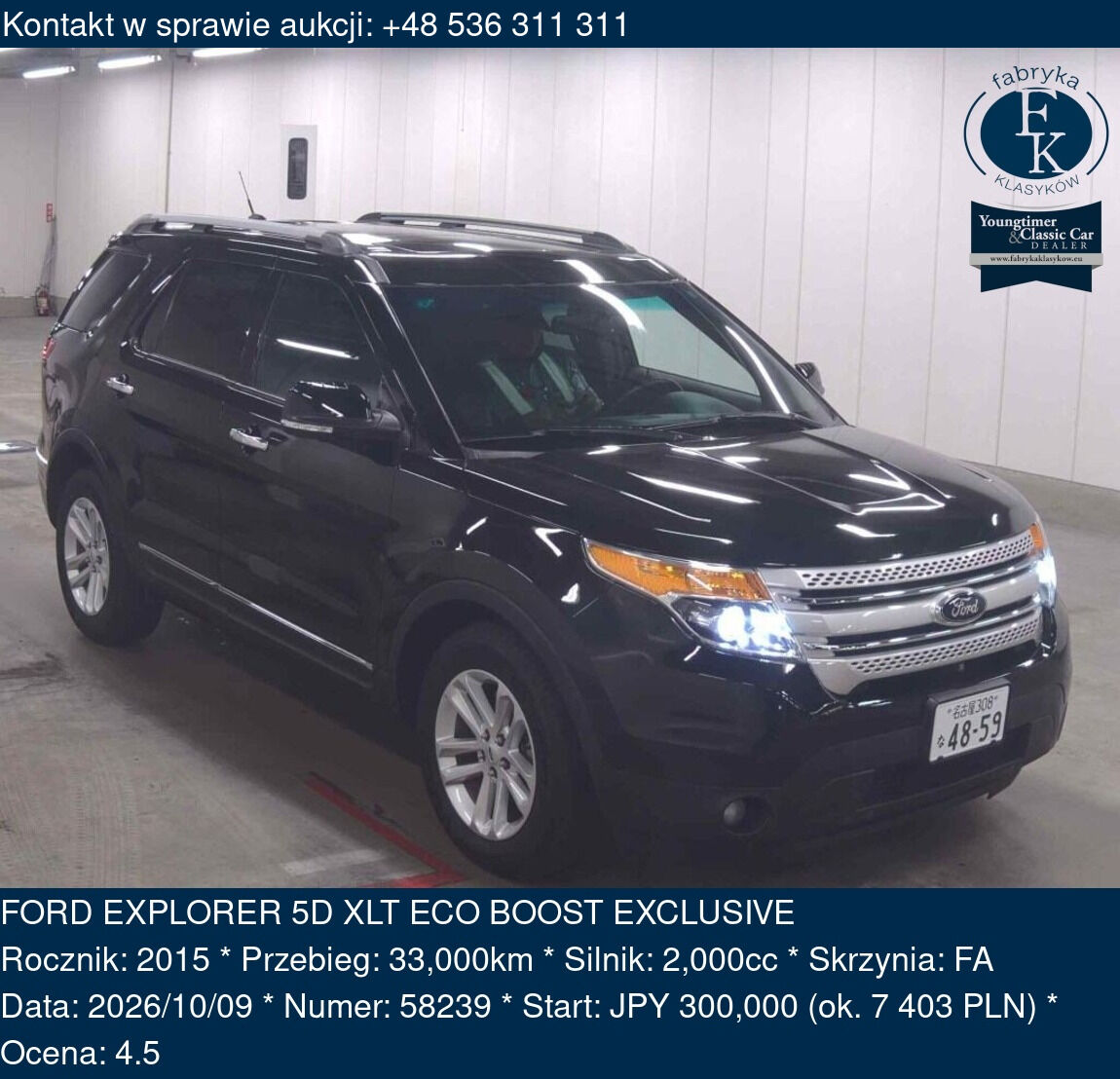 FORD EXPLORER 5D XLT ECO BOOST EXCLUSIVE 2015 - zdjęcie 2
