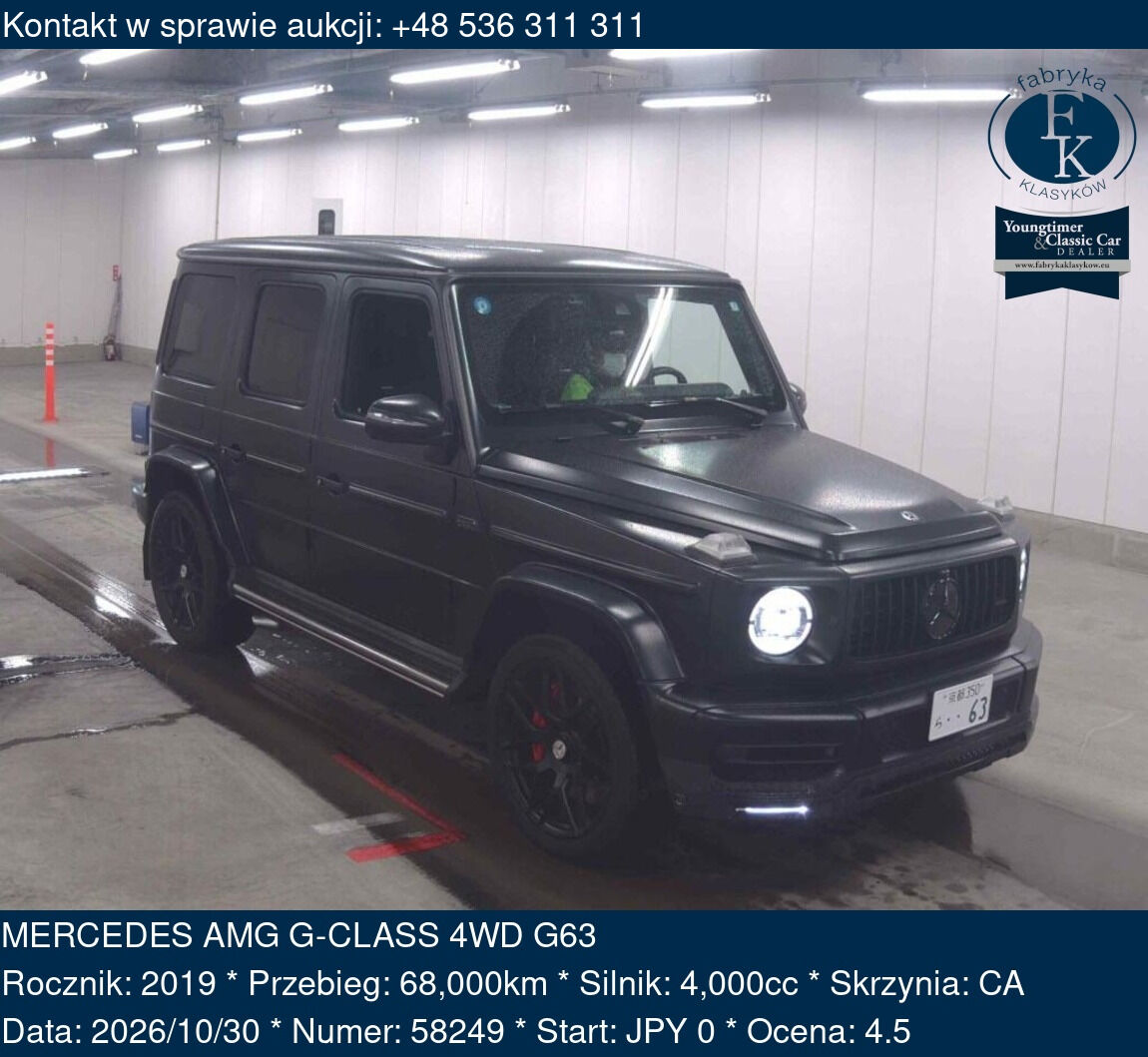 MERCEDES AMG G-CLASS 4WD G63 2019 - zdjęcie 2